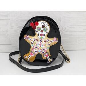 Betsey Johnson Kitsch Gingerbread Crossbody Sugar Skull Halloween Bag